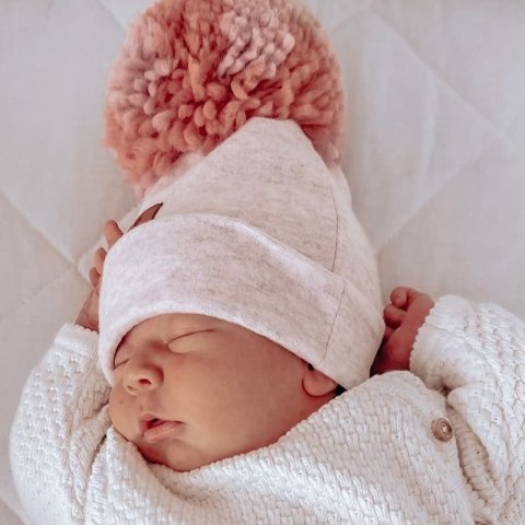 Hi Little One czapka z chustą komplet ALPACA BOHO Dark Pink S Pom Pom Hi Little One czapka z chustą komplet ALPACA BOHO Dark Pink S Pom Pom