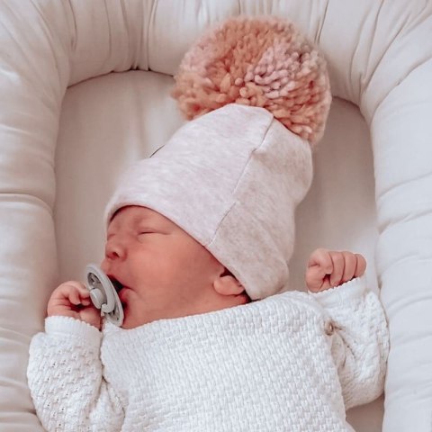 Hi Little One czapka z chustą komplet ALPACA BOHO Dark Pink S Pom Pom Hi Little One czapka z chustą komplet ALPACA BOHO Dark Pink S Pom Pom
