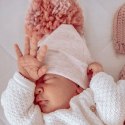 Hi Little One czapka z chustą komplet ALPACA BOHO Dark Pink S Pom Pom Hi Little One czapka z chustą komplet ALPACA BOHO Dark Pink S Pom Pom