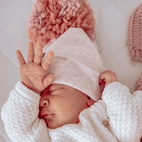 Hi Little One czapka z chustą komplet ALPACA BOHO Dark Pink S Pom Pom Hi Little One czapka z chustą komplet ALPACA BOHO Dark Pink S Pom Pom