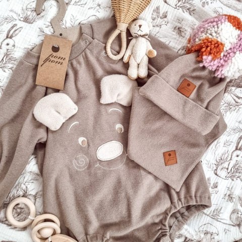 Hi Little One czapka zimowa niemowlęca ALPACA BOHO Cafe Latte/Blush M Pom Pom Hi Little One czapka zimowa niemowlęca ALPACA BOHO Cafe Latte/Blush M Pom Pom