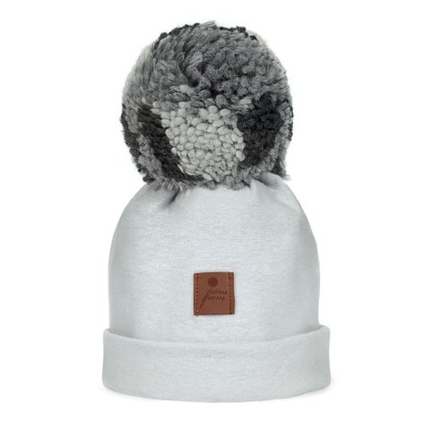 Hi Little One czapka zimowa niemowlęca ALPACA BOHO Grey M Pom Pom Hi Little One czapka zimowa niemowlęca ALPACA BOHO Grey M Pom Pom