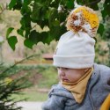 Hi Little One czapka zimowa niemowlęca ALPACA BOHO Ivory/Brown M Pom Pom Hi Little One czapka zimowa niemowlęca ALPACA BOHO Ivory/Brown M Pom Pom