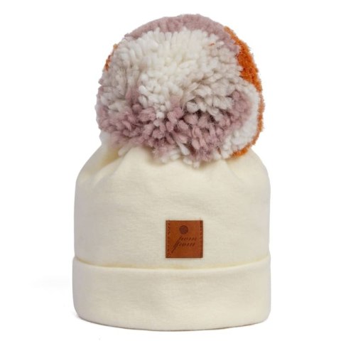 Hi Little One czapka zimowa niemowlęca ALPACA BOHO Ivory/Rust M Pom Pom Hi Little One czapka zimowa niemowlęca ALPACA BOHO Ivory/Rust M Pom Pom