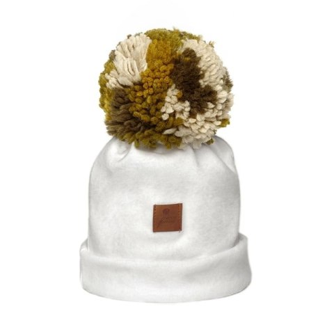Hi Little One czapka zimowa niemowlęca ALPACA BOHO White M Pom Pom Hi Little One czapka zimowa niemowlęca ALPACA BOHO White M Pom Pom