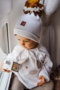 Hi Little One czapka zimowa niemowlęca ALPACA BOHO White/Brown M Pom Pom Hi Little One czapka zimowa niemowlęca ALPACA BOHO White/Brown M Pom Pom