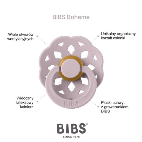 BIBS BOHEME BLUSH S Smoczek Uspokajający kauczuk Hevea BIBS BOHEME BLUSH S Smoczek Uspokajający kauczuk Hevea