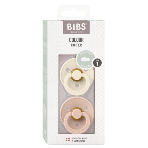 BIBS COLOUR SYMMETRICAL 2-PACK IVORY & BLUSH S Smoczek Symetryczny kauczuk Hevea BIBS COLOUR SYMMETRICAL 2-PACK IVORY & BLUSH S Smoczek Symetryczny kauczuk Hevea