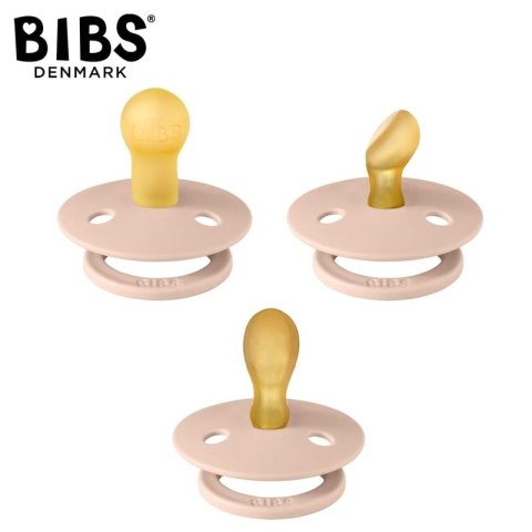BIBS TRY-IT zestaw 3 szt smoczków niemowlęcych o różnych ustnikach BLUSH BIBS TRY-IT zestaw 3 szt smoczków niemowlęcych o różnych ustnikach BLUSH