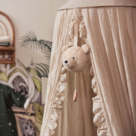 Baldachim nad łóżeczko Vintage 245 cm Vintage Ruffle Nougat Jollein Baldachim nad łóżeczko Vintage 245 cm Vintage Ruffle Nougat Jollein