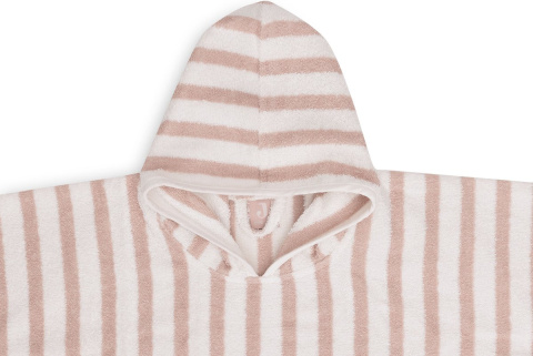 Ręcznik ponczo kąpielowe z kapturem 65x62 cm Stripe różowy Jollein Ręcznik ponczo kąpielowe z kapturem 65x62 cm Stripe różowy Jollein