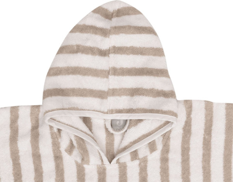 Ręcznik ponczo kąpielowe z kapturem 65x62 cm Stripe oliwkowy Jollein Ręcznik ponczo kąpielowe z kapturem 65x62 cm Stripe oliwkowy Jollein