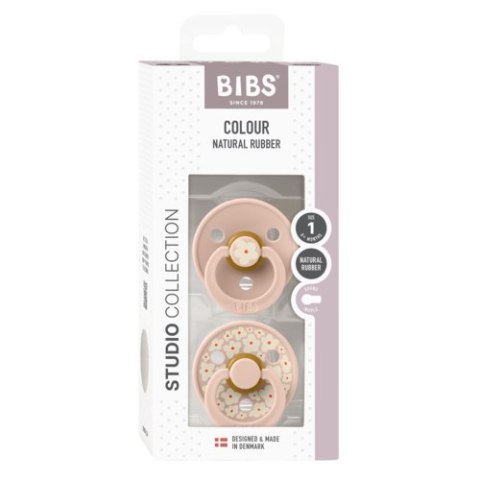 BIBS STUDIO COLOUR 2-PACK JASMINE BLUSH S Smoczek uspokajający kauczuk Hevea BIBS STUDIO COLOUR 2-PACK JASMINE BLUSH S Smoczek uspokajający kauczuk Hevea