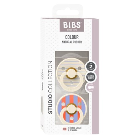 BIBS STUDIO COLOUR 2-PACK PIN IVORY & HUSH M Smoczek uspokajający kauczuk Hevea BIBS STUDIO COLOUR 2-PACK PIN IVORY & HUSH M Smoczek uspokajający kauczuk Hevea