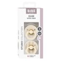 BIBS STUDIO COLOUR 2-PACK PIN IVORY & VANILLA M Smoczek uspokajający kauczuk Hevea BIBS STUDIO COLOUR 2-PACK PIN IVORY & VANILLA M Smoczek uspokajający kauczuk Hevea