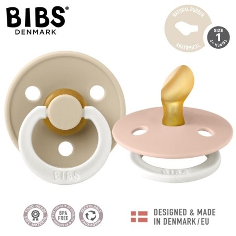 BIBS COLOUR ANATOMICAL 2-PACK NIGHT BLUSH & VANILLA S Smoczek Anatomiczny kauczuk Hevea BIBS COLOUR ANATOMICAL 2-PACK NIGHT BLUSH & VANILLA S Smoczek Anatomiczny kauczuk Hevea