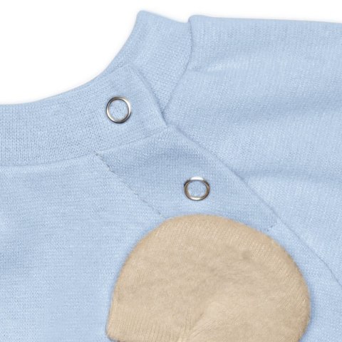 Hi Little One rampers niemowlęcy MIŚ OverSize BOHO Blue roz M Pom Pom Hi Little One rampers niemowlęcy MIŚ OverSize BOHO Blue roz M Pom Pom