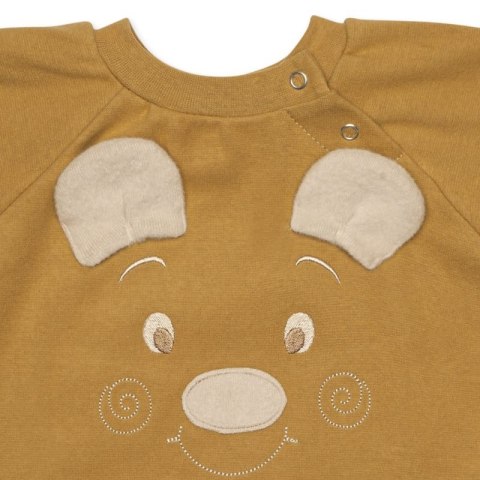 Hi Little One rampers niemowlęcy MIŚ OverSize BOHO Mustard roz S Pom Pom Hi Little One rampers niemowlęcy MIŚ OverSize BOHO Mustard roz S Pom Pom