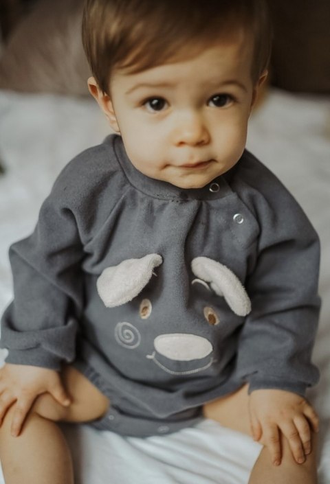 Hi Little One rampers niemowlęcy MIŚ OverSize BOHO Sage roz S Pom Pom Hi Little One rampers niemowlęcy MIŚ OverSize BOHO Sage roz S Pom Pom
