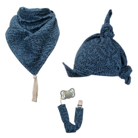 Hi Little One bandanka apaszka niemowlęca BOHO LEAF Jeans Pom Pom Hi Little One bandanka apaszka niemowlęca BOHO LEAF Jeans Pom Pom
