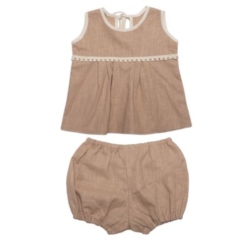 Hi Little One bluzeczka z bufkami i bloomersy BOHO LEO Powder roz S Pom Pom Hi Little One bluzeczka z bufkami i bloomersy BOHO LEO Powder roz S Pom Pom