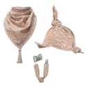 Hi Little One chustka z daszkiem BOHO LEAF Sand Pom Pom Hi Little One chustka z daszkiem BOHO LEAF Sand Pom Pom