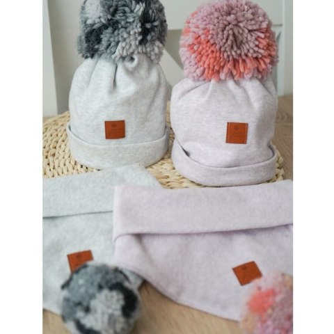 Hi Little One komin bandana zimowa dla niemowlaka ALPACA BOHO Grey M Pom Pom Hi Little One komin bandana zimowa dla niemowlaka ALPACA BOHO Grey M Pom Pom