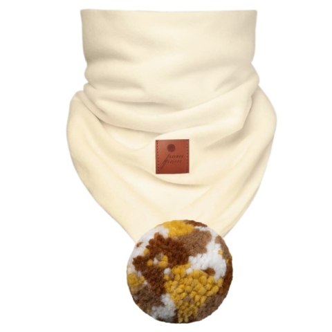 Hi Little One komin bandana zimowa dla niemowlaka ALPACA BOHO Ivory/Brown M Pom Pom Hi Little One komin bandana zimowa dla niemowlaka ALPACA BOHO Ivory/Brown M Pom Pom