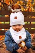 Hi Little One komin bandana zimowa dla niemowlaka ALPACA BOHO Mustard M Pom Pom Hi Little One komin bandana zimowa dla niemowlaka ALPACA BOHO Mustard M Pom Pom