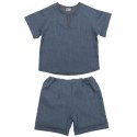 Hi Little One koszulka ze spodenkami z lnu BOHO LEO Blue roz L Pom Pom Hi Little One koszulka ze spodenkami z lnu BOHO LEO Blue roz L Pom Pom