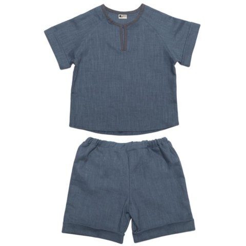 Hi Little One koszulka ze spodenkami z lnu BOHO LEO Blue roz L Pom Pom Hi Little One koszulka ze spodenkami z lnu BOHO LEO Blue roz L Pom Pom
