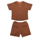 Hi Little One koszulka ze spodenkami z lnu BOHO LEO Cognac roz L Pom Pom Hi Little One koszulka ze spodenkami z lnu BOHO LEO Cognac roz L Pom Pom