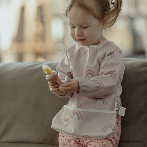 Hi Little One śliniak fartuszek z kieszonką wodoodporny RAINBOW muumee Hi Little One śliniak fartuszek z kieszonką wodoodporny RAINBOW muumee