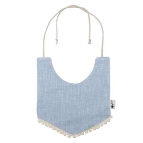 Hi Little One śliniak wiązany BOHO LEO Light Blue Pom Pom Hi Little One śliniak wiązany BOHO LEO Light Blue Pom Pom