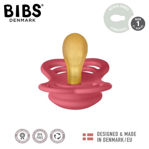 BIBS SUPREME 2-PACK CORAL & RUBY S Smoczek symetryczny kauczuk Hevea BIBS SUPREME 2-PACK CORAL & RUBY S Smoczek symetryczny kauczuk Hevea