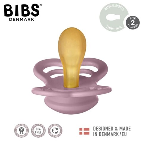 BIBS SUPREME 2-PACK DUSKY LILAC & HEATHER M Smoczek symetryczny kauczuk Hevea BIBS SUPREME 2-PACK DUSKY LILAC & HEATHER M Smoczek symetryczny kauczuk Hevea