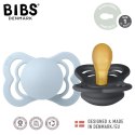 BIBS SUPREME 2-PACK IRON & BABY BLUE S Smoczek symetryczny kauczuk Hevea BIBS SUPREME 2-PACK IRON & BABY BLUE S Smoczek symetryczny kauczuk Hevea