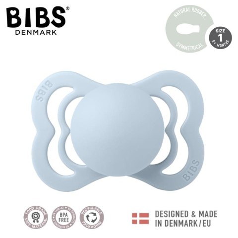 BIBS SUPREME 2-PACK IRON & BABY BLUE S Smoczek symetryczny kauczuk Hevea BIBS SUPREME 2-PACK IRON & BABY BLUE S Smoczek symetryczny kauczuk Hevea