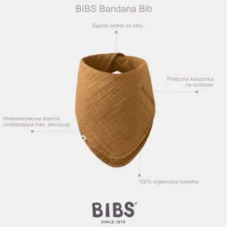 BIBS BANDANA BIB SAGE bandanka śliniak z kieszonką na smoczek 100% organic cotton
