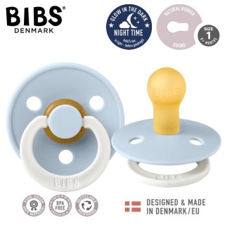 BIBS COLOUR BABY BLUE NIGHT S Smoczek Uspokajający kauczuk Hevea
