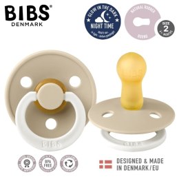 BIBS COLOUR VANILLA NIGHT M Smoczek Uspokajający kauczuk Hevea