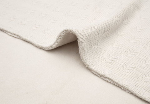 Kocyk dziany ciepły do łóżeczka 100x150cm Grain Knit Krem Kocyk dziany ciepły do łóżeczka 100x150cm Grain Knit Krem