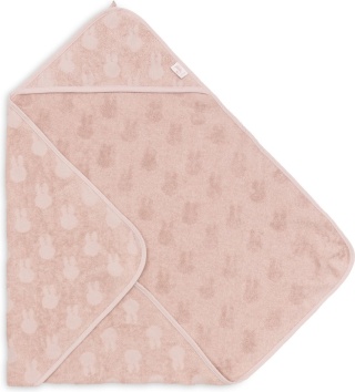 Ręcznik kąpielowy z kapturem 75x75cm Miffy Jacquard Wild Rose Jollein