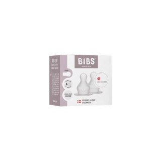 BIBS Antykolkowy smoczek silikonowy wymienny do butelek BIBS wolny przepływ 2 PACK