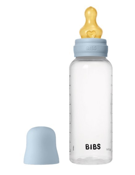 BIBS BUTELKA PLASTIC PP ze smoczkiem antykolkowym z kauczuku naturalnego, pojemność 270 ml, BABY BLUE BIBS BUTELKA PLASTIC PP ze smoczkiem antykolkowym z kauczuku naturalnego, pojemność 270 ml, BABY BLUE