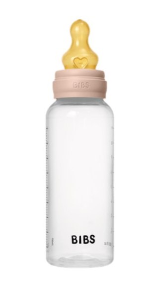 BIBS BUTELKA PLASTIC PP ze smoczkiem antykolkowym z kauczuku naturalnego poj. 270 ml BLUSH