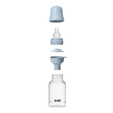 BIBS BUTELKA PLASTIC PP ze smoczkiem antykolkowym z silikonu medycznego, pojemność 150 ml, BABY BLUE BIBS BUTELKA PLASTIC PP ze smoczkiem antykolkowym z silikonu medycznego, pojemność 150 ml, BABY BLUE