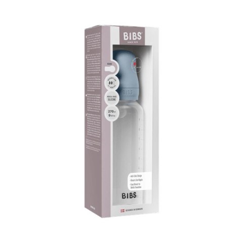 BIBS BUTELKA PLASTIC PP ze smoczkiem antykolkowym z silikonu medycznego, pojemność 270 ml, BABY BLUE BIBS BUTELKA PLASTIC PP ze smoczkiem antykolkowym z silikonu medycznego, pojemność 270 ml, BABY BLUE