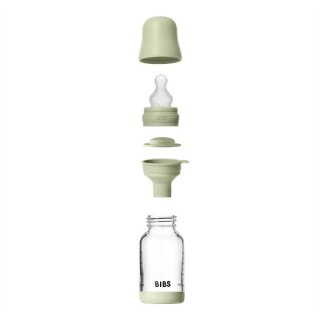 BIBS BUTELKA SZKLANA ze smoczkiem antykolkowym z silikonu medycznego, pojemność 120 ml, SAGE