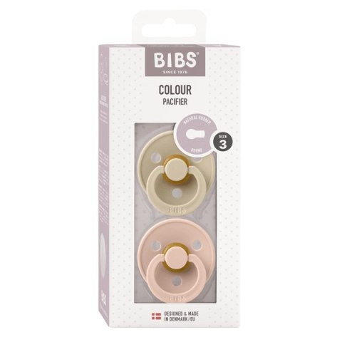 BIBS COLOUR 2-PACK BLUSH & VANILLA L Smoczek Uspokajający kauczuk Hevea BIBS COLOUR 2-PACK BLUSH & VANILLA L Smoczek Uspokajający kauczuk Hevea